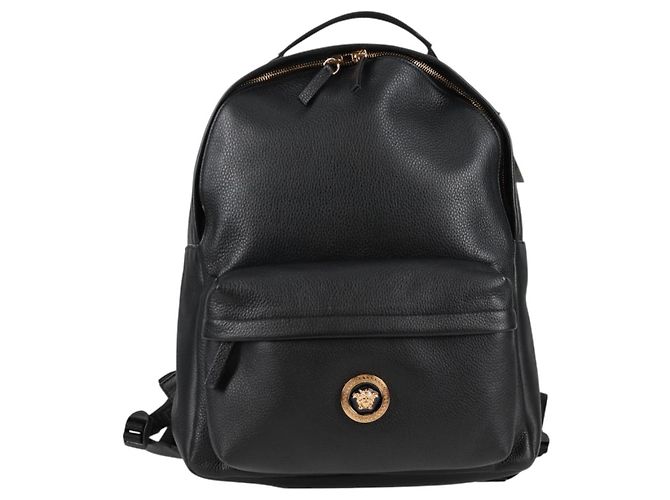 Sac à dos en cuir noir et or Auth 118683V VERSACE - vue 13