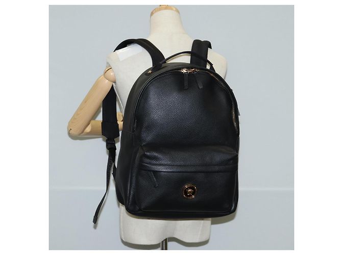 Sac à dos en cuir noir et or Auth 118683V VERSACE - vue 27