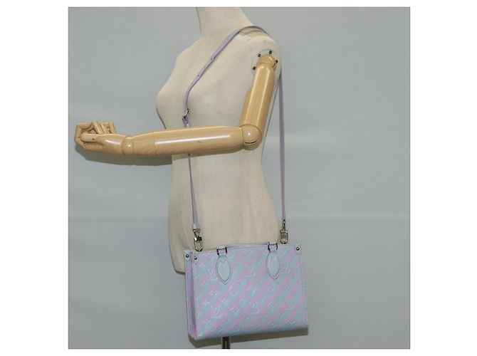 LOUIS VUITTON Borsa On The Go PM Monogram Empreinte 2way Blu M46067 Auth MX449M - vista 24