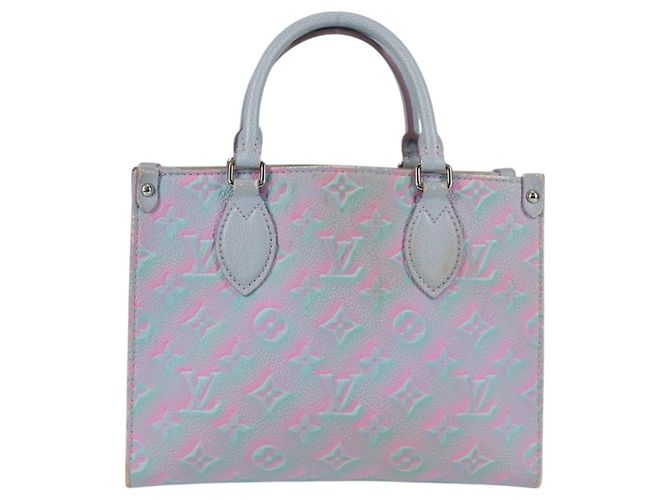 LOUIS VUITTON Borsa On The Go PM Monogram Empreinte 2way Blu M46067 Auth MX449M - vista 3