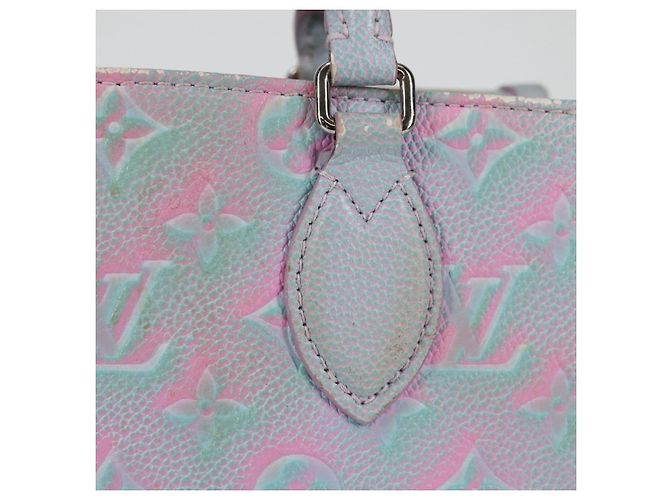 LOUIS VUITTON Borsa On The Go PM Monogram Empreinte 2way Blu M46067 Auth MX449M - vista 4