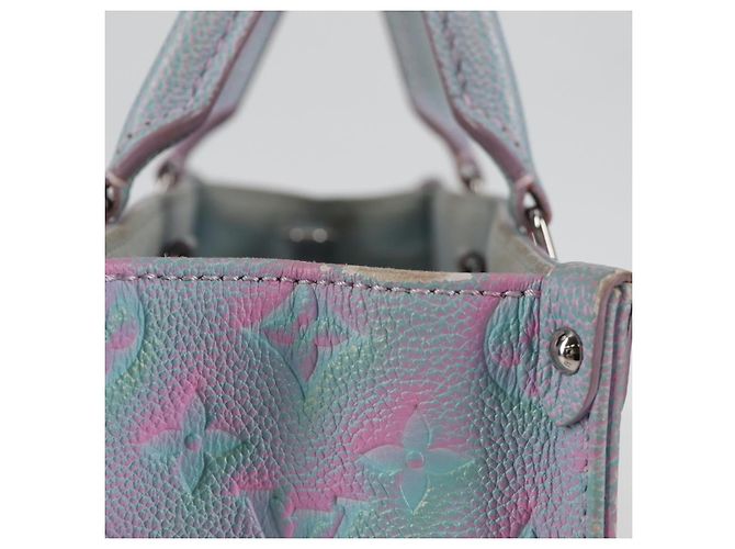 LOUIS VUITTON Borsa On The Go PM Monogram Empreinte 2way Blu M46067 Auth MX449M - vista 6