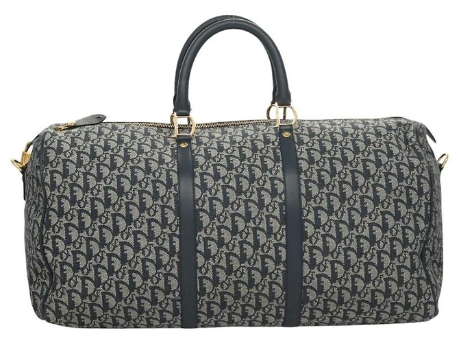 Borsa Boston in tela Trotter Christian Dior 2way Navy Gold Auth BD2104SAV - vista 13