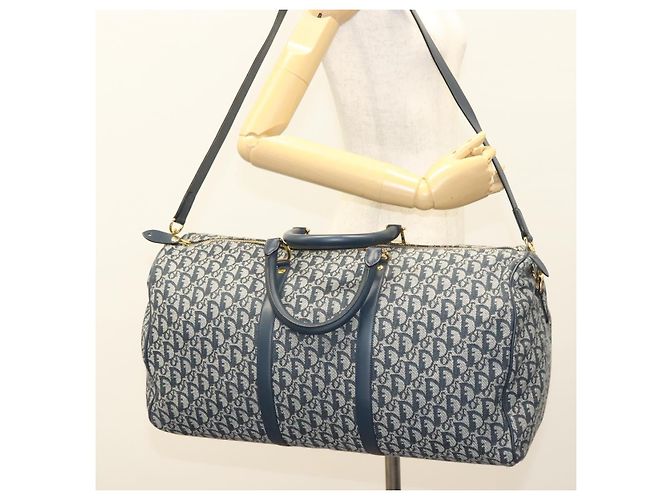Borsa Boston in tela Trotter Christian Dior 2way Navy Gold Auth BD2104SAV - vista 26