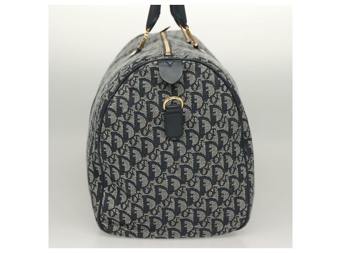 Borsa Boston in tela Trotter Christian Dior 2way Navy Gold Auth BD2104SAV - vista 3