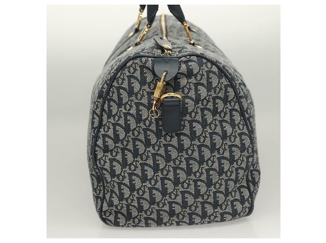 Borsa Boston in tela Trotter Christian Dior 2way Navy Gold Auth BD2104SAV - vista 4