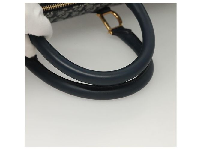 Borsa Boston in tela Trotter Christian Dior 2way Navy Gold Auth BD2104SAV - vista 7