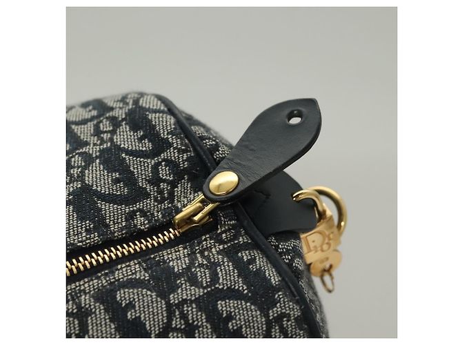 Borsa Boston in tela Trotter Christian Dior 2way Navy Gold Auth BD2104SAV - vista 9