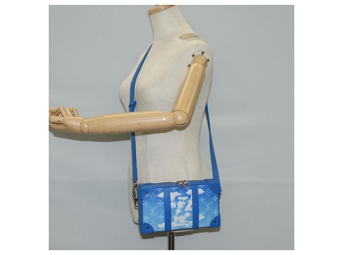 LOUIS VUITTON Monogram Clouds Soft Trunk Wallet Borsa a Spalla M45432 Auth 126007SAM Blu - vista 24