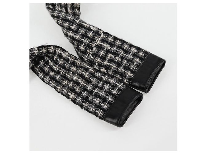 CHANEL Girl Chanel Jacket Shoulder Bag tweed Black White CC Auth 126244SAV - view 14