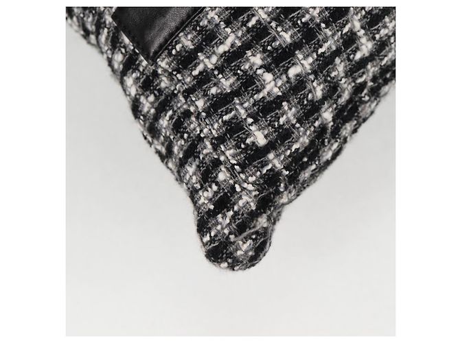 CHANEL Girl Chanel Jacket Shoulder Bag tweed Black White CC Auth 126244SAV - view 16