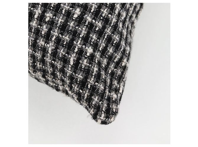 CHANEL Girl Chanel Jacket Shoulder Bag tweed Black White CC Auth 126244SAV - view 18