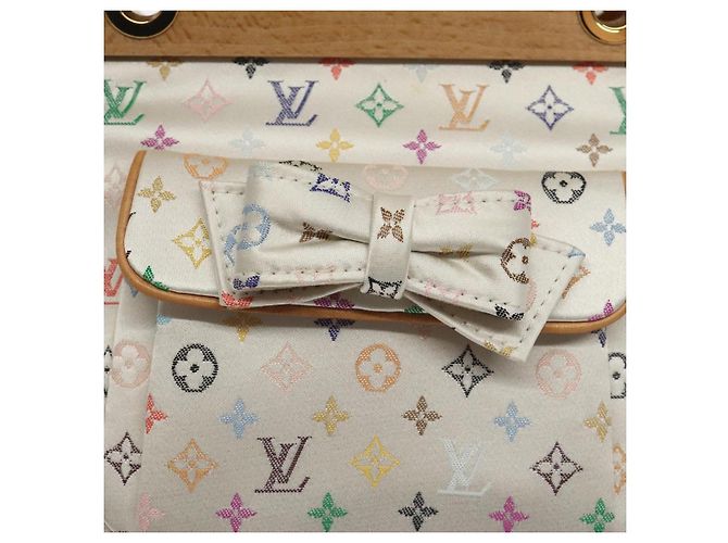 LOUIS VUITTON Bolsa Abelia Monograma Multicolor Satén Blanco M92936 LV Auth sw895SAV - vista 17