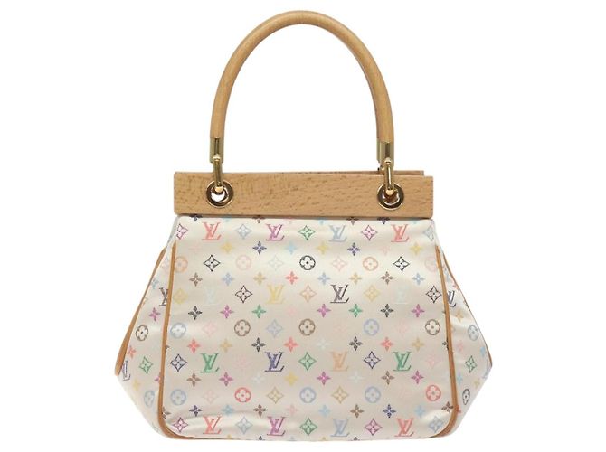 LOUIS VUITTON Bolsa Abelia Monograma Multicolor Satén Blanco M92936 LV Auth sw895SAV - vista 2
