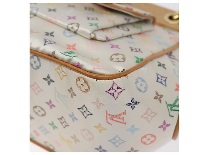 LOUIS VUITTON Bolsa Abelia Monograma Multicolor Satén Blanco M92936 LV Auth sw895SAV - vista 9
