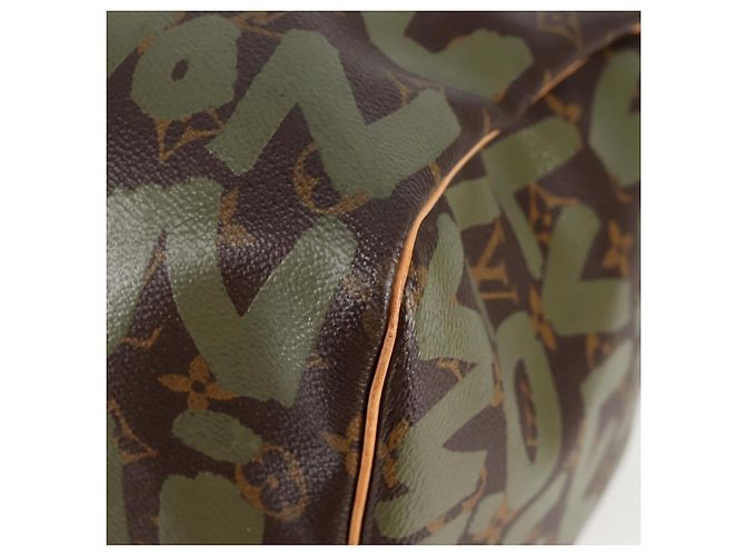 LOUIS VUITTON Monogram Graffiti Keepall 50 Boston Tasche Khaki M92196 Auth 126567SM - Ansicht 14