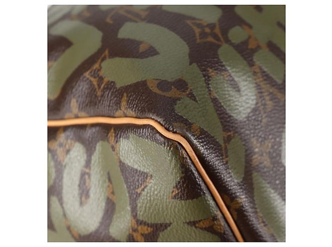 LOUIS VUITTON Monogram Graffiti Keepall 50 Boston Tasche Khaki M92196 Auth 126567SM - Ansicht 15