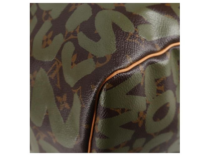 LOUIS VUITTON Monogram Graffiti Keepall 50 Boston Tasche Khaki M92196 Auth 126567SM - Ansicht 16