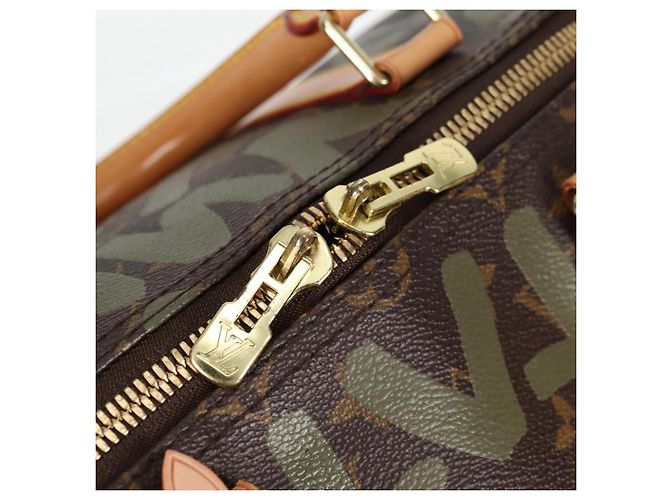 LOUIS VUITTON Monogram Graffiti Keepall 50 Boston Tasche Khaki M92196 Auth 126567SM - Ansicht 19