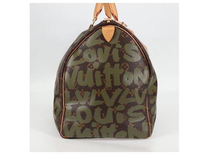 LOUIS VUITTON Monogram Graffiti Keepall 50 Boston Tasche Khaki M92196 Auth 126567SM - Ansicht 4