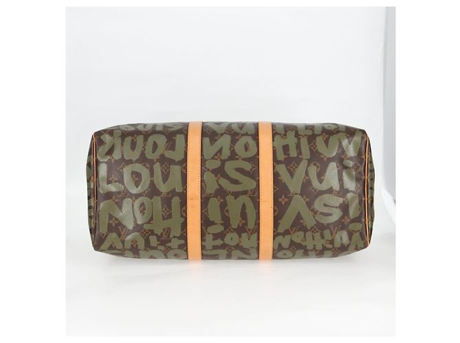 LOUIS VUITTON Monogram Graffiti Keepall 50 Boston Tasche Khaki M92196 Auth 126567SM - Ansicht 5