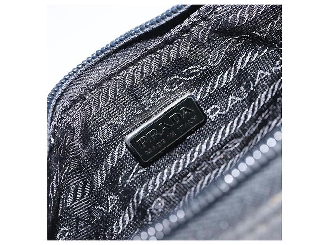 PRADA Sports Accessory Pouch Canvas Gray Auth gh1644 Brown - view 15