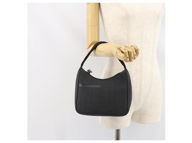 PRADA Sports Accessory Pouch Canvas Gray Auth gh1644 Brown - view 20
