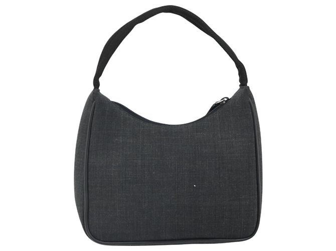 PRADA Sports Accessory Pouch Canvas Gray Auth gh1644 Brown - view 3