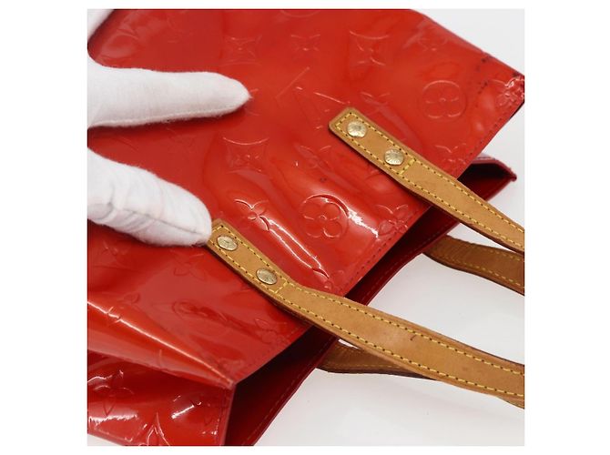 LOUIS VUITTON Monogram Vernis Reade PM Borsa a Mano Rossa M91088 LV Auth ka2020 Rosso - vista 6