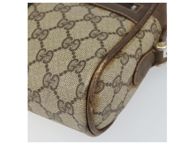 Borsa a Spalla Gucci GG Supreme Web Sherry Line PVC Beige 010 378 Auth 170391 - vista 10