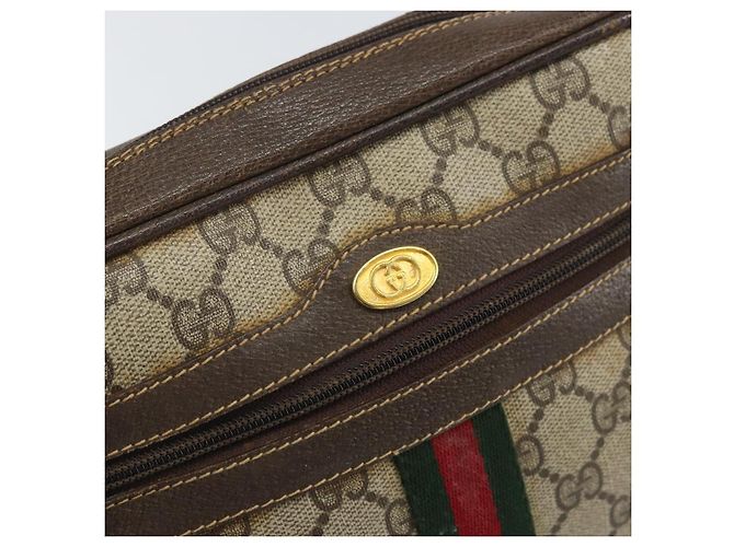 Borsa a Spalla Gucci GG Supreme Web Sherry Line PVC Beige 010 378 Auth 170391 - vista 14