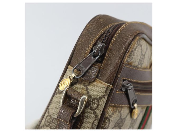 Borsa a Spalla Gucci GG Supreme Web Sherry Line PVC Beige 010 378 Auth 170391 - vista 15