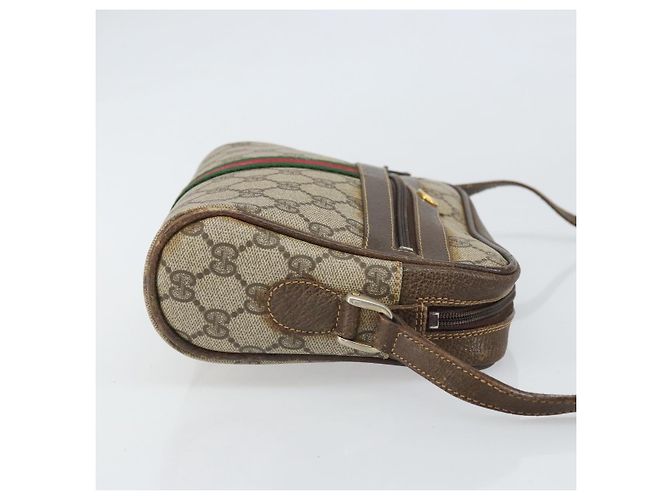 Borsa a Spalla Gucci GG Supreme Web Sherry Line PVC Beige 010 378 Auth 170391 - vista 4