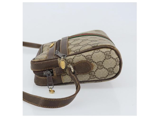 Borsa a Spalla Gucci GG Supreme Web Sherry Line PVC Beige 010 378 Auth 170391 - vista 5