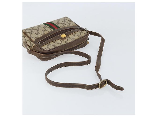 Borsa a Spalla Gucci GG Supreme Web Sherry Line PVC Beige 010 378 Auth 170391 - vista 7