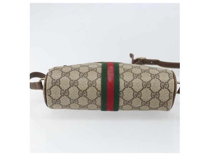 Borsa a Spalla Gucci GG Supreme Web Sherry Line PVC Beige 010 378 Auth 170391 - vista 9