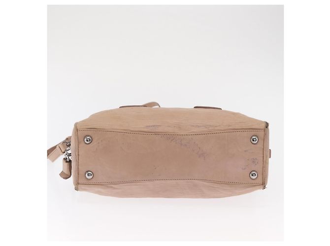 PRADA Borsa a Mano in Pelle 2 in 1 Rosa Argento Auth 170334 - vista 11