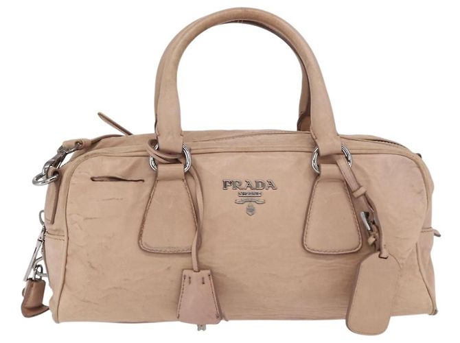 PRADA Borsa a Mano in Pelle 2 in 1 Rosa Argento Auth 170334 - vista 2