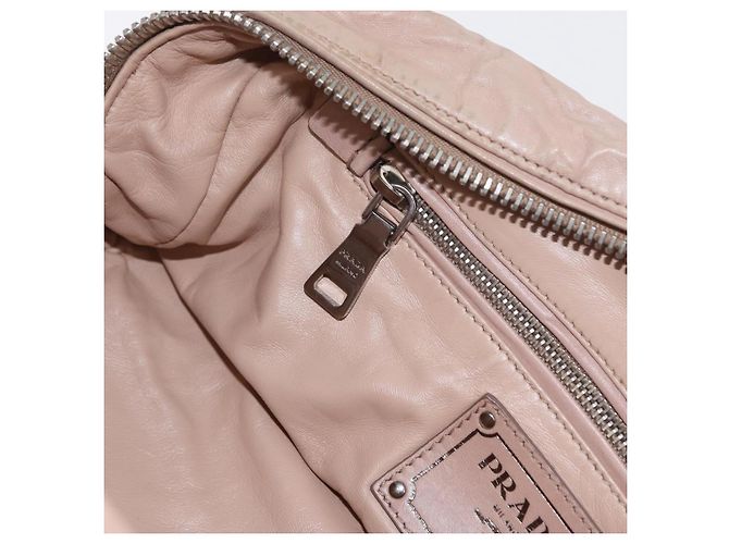 PRADA Borsa a Mano in Pelle 2 in 1 Rosa Argento Auth 170334 - vista 24