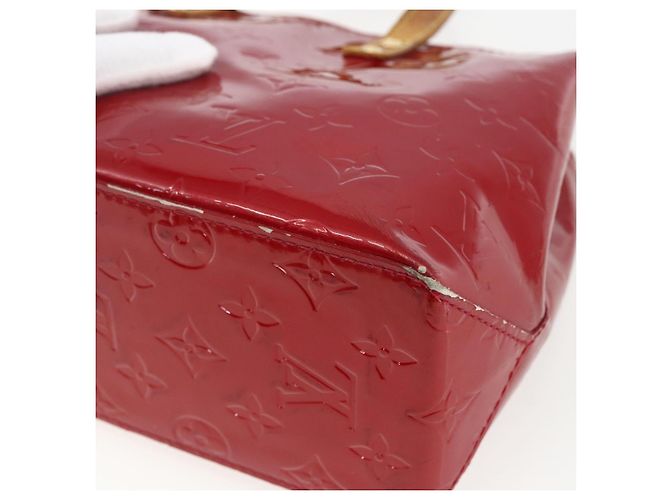 LOUIS VUITTON Borsa Reade PM Monogram Vernis Pomme D'amour M91990 LV Auth 169598 Rosso - vista 12