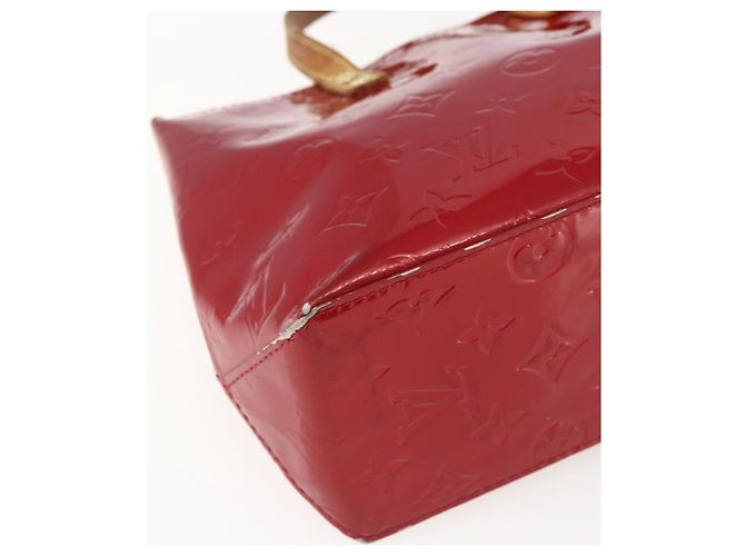LOUIS VUITTON Borsa Reade PM Monogram Vernis Pomme D'amour M91990 LV Auth 169598 Rosso - vista 13