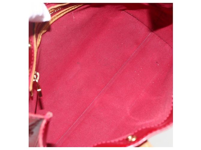 LOUIS VUITTON Borsa Reade PM Monogram Vernis Pomme D'amour M91990 LV Auth 169598 Rosso - vista 16