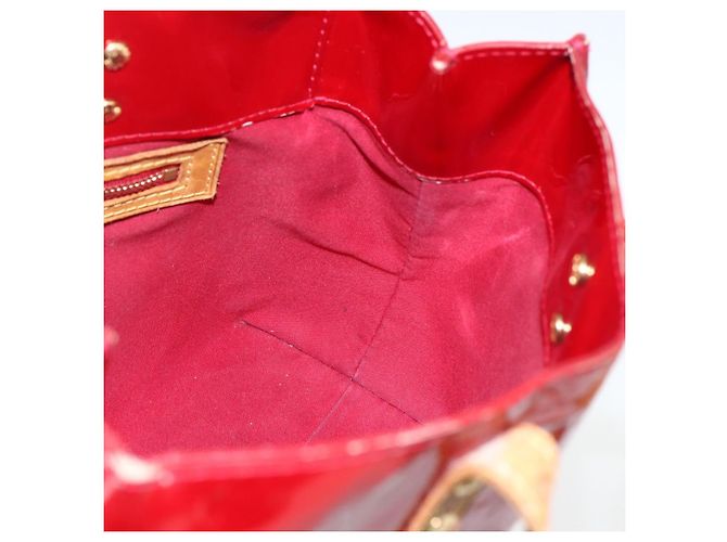 LOUIS VUITTON Borsa Reade PM Monogram Vernis Pomme D'amour M91990 LV Auth 169598 Rosso - vista 17