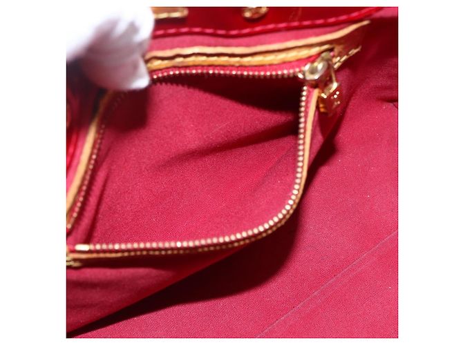 LOUIS VUITTON Borsa Reade PM Monogram Vernis Pomme D'amour M91990 LV Auth 169598 Rosso - vista 19