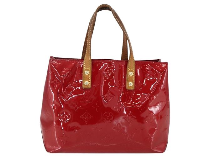 LOUIS VUITTON Borsa Reade PM Monogram Vernis Pomme D'amour M91990 LV Auth 169598 Rosso - vista 2