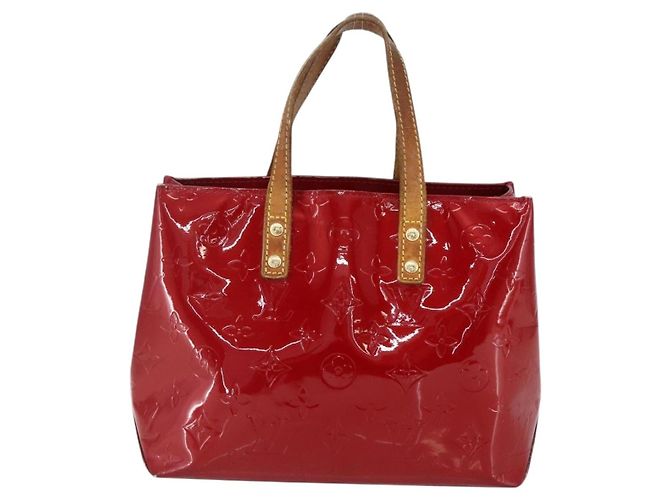 LOUIS VUITTON Borsa Reade PM Monogram Vernis Pomme D'amour M91990 LV Auth 169598 Rosso - vista 3