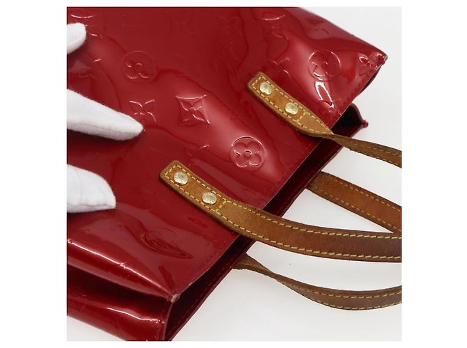 LOUIS VUITTON Borsa Reade PM Monogram Vernis Pomme D'amour M91990 LV Auth 169598 Rosso - vista 6