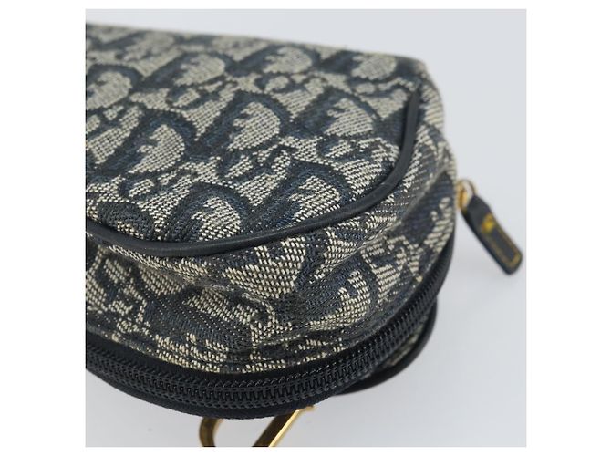 Pochette in Tela Trotter Christian Dior Blu Navy Oro Auth 170701 D'oro - vista 10
