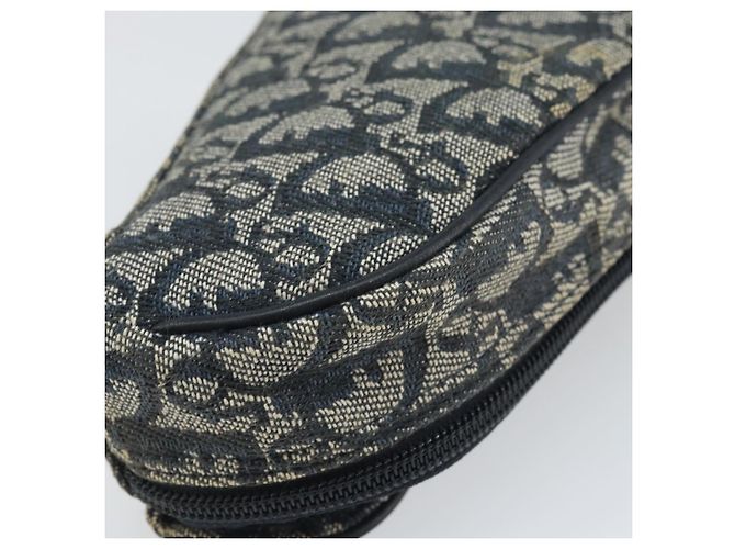 Pochette in Tela Trotter Christian Dior Blu Navy Oro Auth 170701 D'oro - vista 11