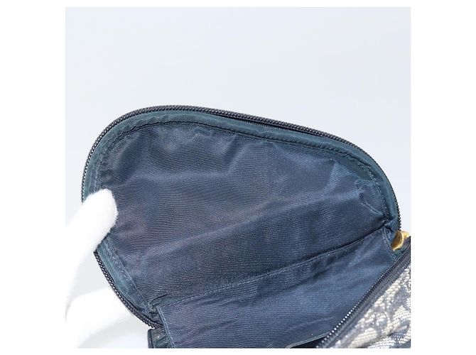 Pochette in Tela Trotter Christian Dior Blu Navy Oro Auth 170701 D'oro - vista 15